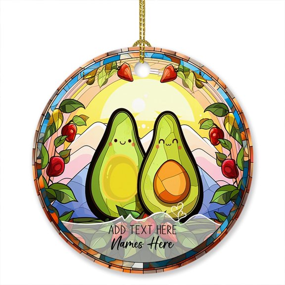Personalized You Complete Me Ornament Christmas 2025, Our First Christmas Married Ornament, Custom Text Names Mr Mrs Avocado Ornaments Gift for Married Engaged, Couple Avocado Together Ornament Xmas