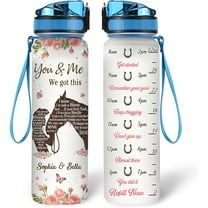 Personalized You And Me We Got This 32Oz Liter Motivational Water Bottle, Customized Name With Time Marker, Gifts For Couple Boyfriend Girlfriend Horse Lovers On Birthday, Mother's Day