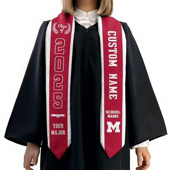Personalized Your School Colors Graduation Stole, Grad Gift, Gift For Graduate, College Graduation Class of 2025