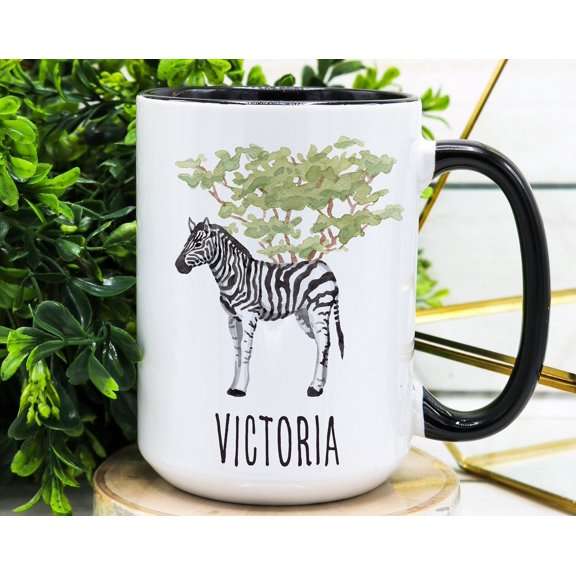 Personalized Zebra Coffee Mug Safari Animal Gift
