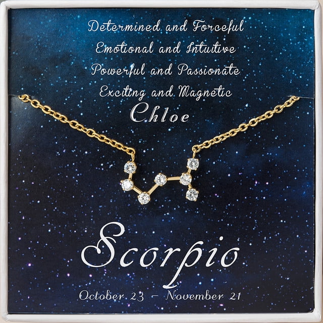 ANAVIA Personalized Zodiac Necklace - Cancer Zodiac - Leo Necklace - Scorpio Necklace - Aries Necklace - Taurus Necklace - Gemini Necklace -Zodiac Necklace Gold