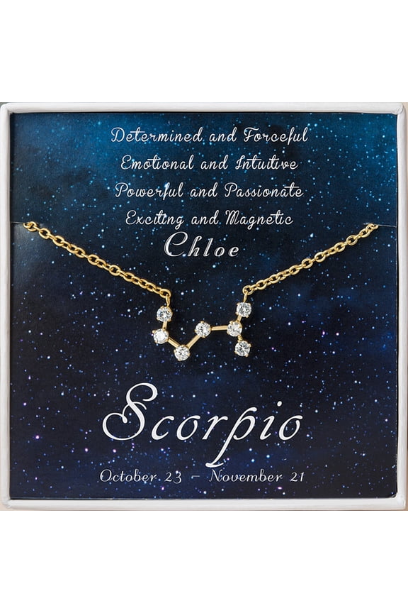 Personalized Zodiac Necklace - Cancer Zodiac - Leo Necklace - Scorpio Necklace - Aries Necklace - Taurus Necklace - Gemini Necklace -Zodiac Necklace Gold