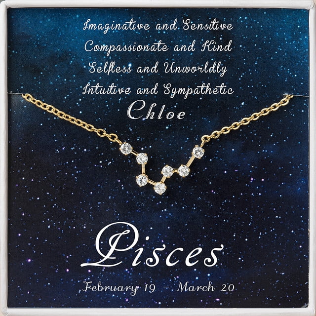 Personalized Zodiac Necklace - Cancer Zodiac - Leo Necklace - Scorpio Necklace - Aries Necklace - Taurus Necklace - Gemini Necklace -Zodiac Necklace Gold