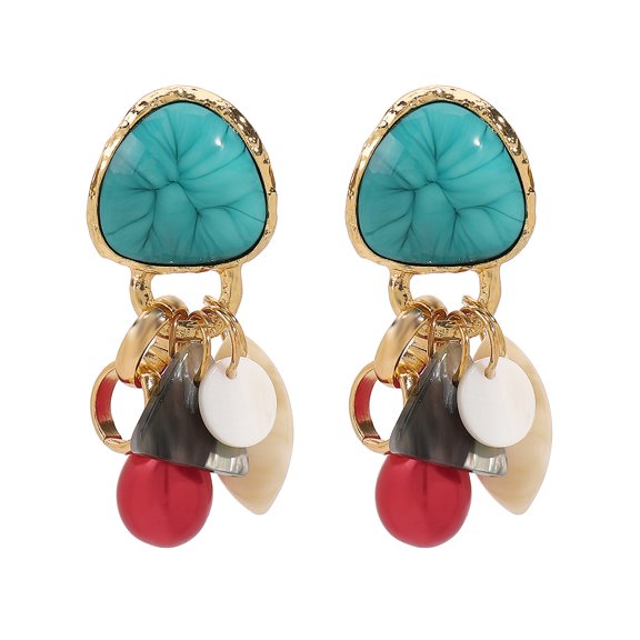 Personalized acrylic alloy resin earrings for women, ZA light luxury and high-end water-drop geometric color earrings