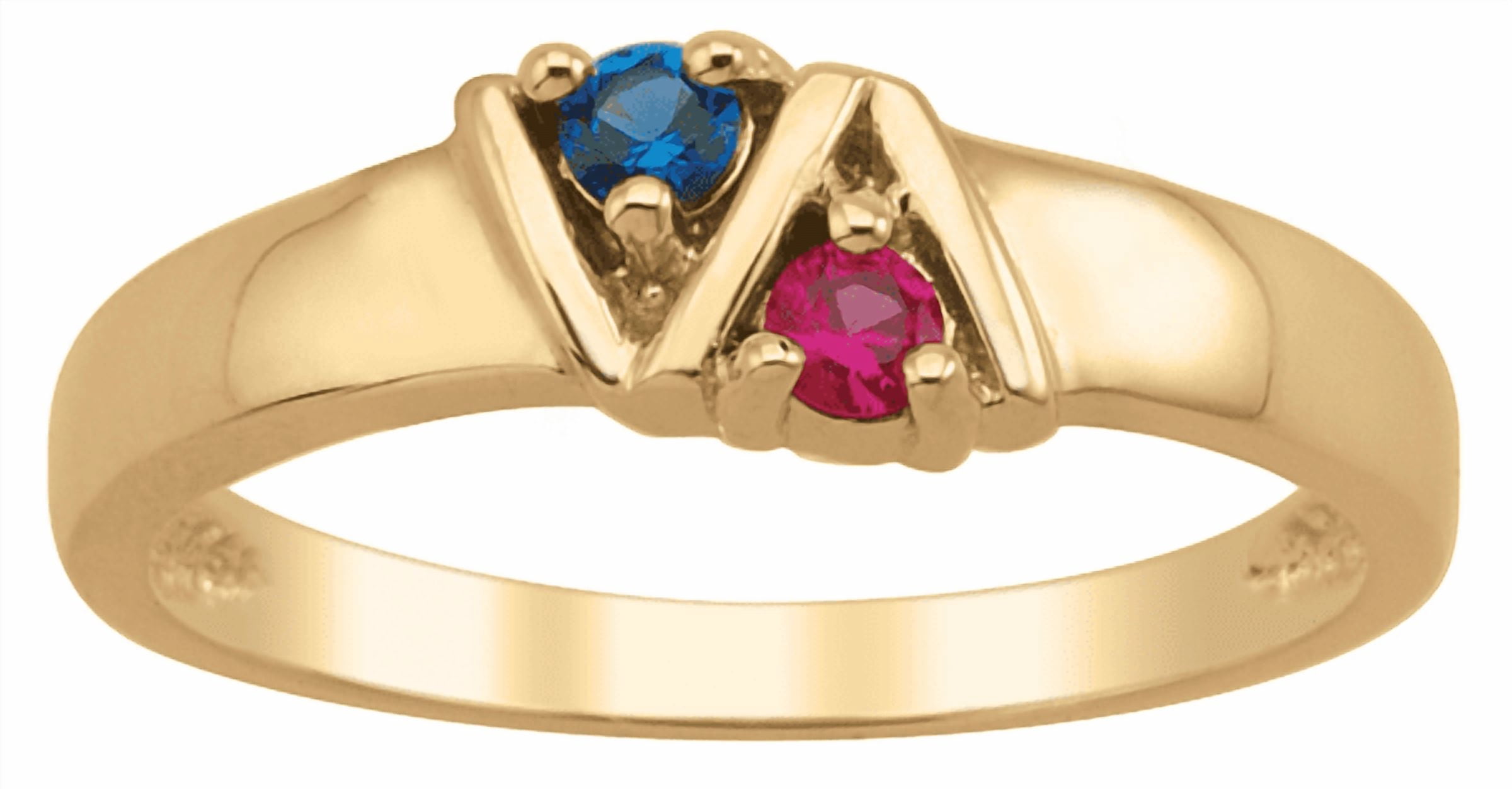 Personalized and simply stated 2 stone couple's ring by Jewelster