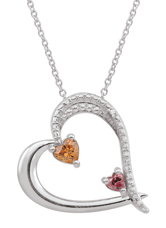 Personalized Asymmetrical Heart Necklace in Sterling Silver by Jewlster