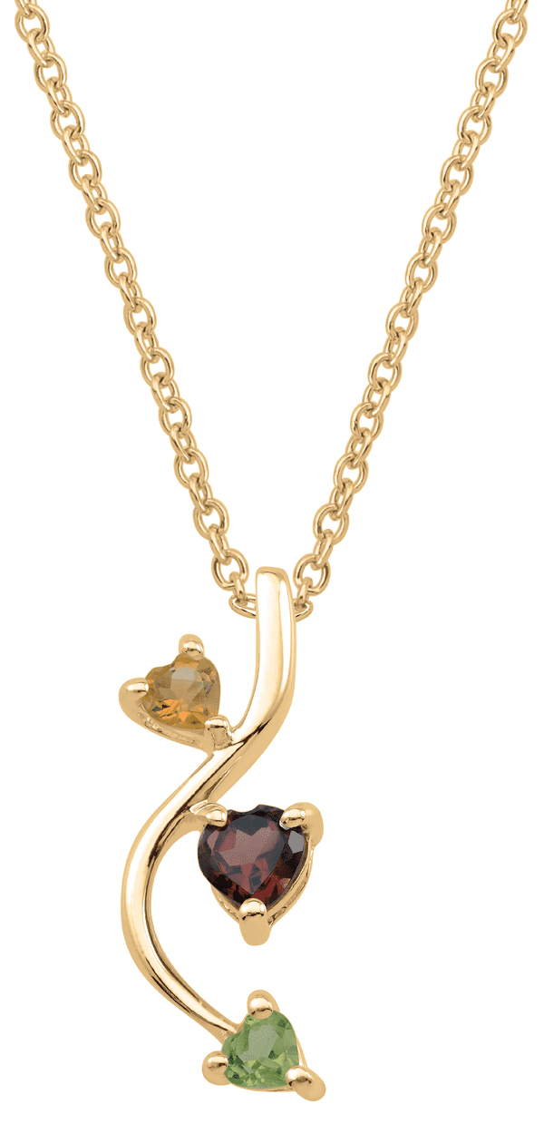 Personalized birthstone swirl pendant in 10k Gold by Jewlster