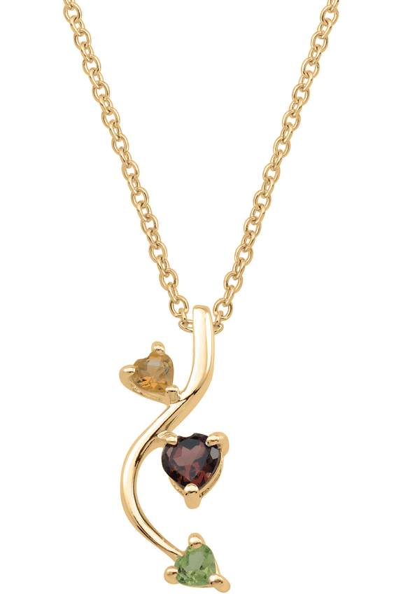 Personalized birthstone swirl pendant in 10k Gold by Jewlster