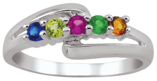 Personalized bypass birthstone ring by Jewelster