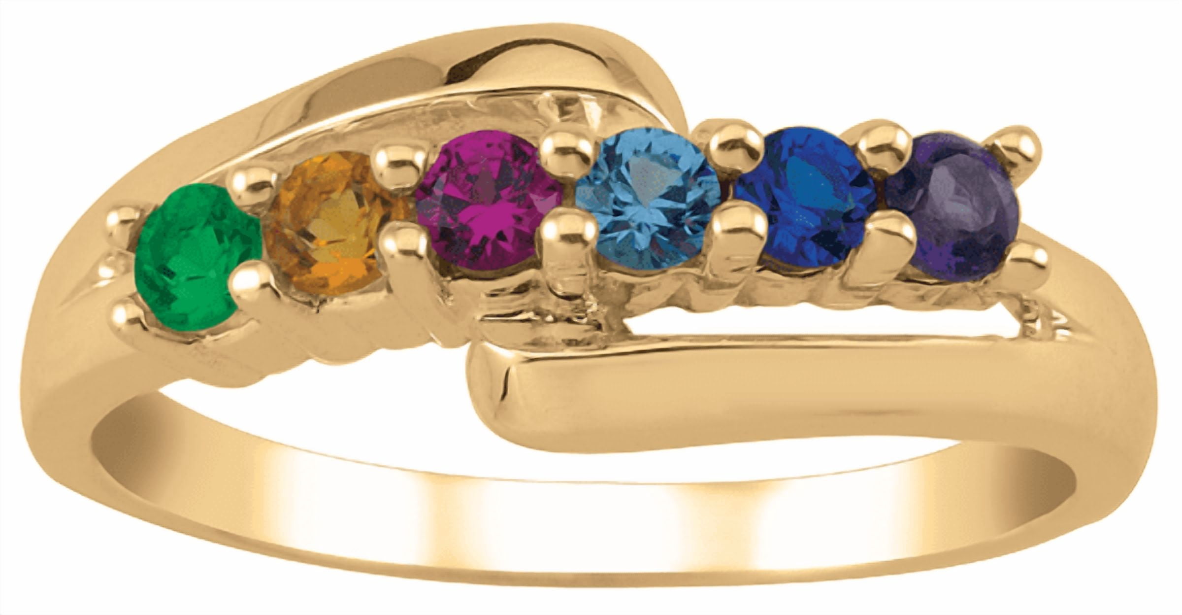 Personalized bypass birthstone ring by Jewelster