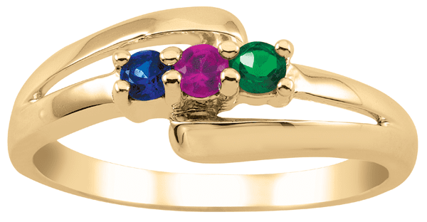 Personalized bypass birthstone ring by Jewelster