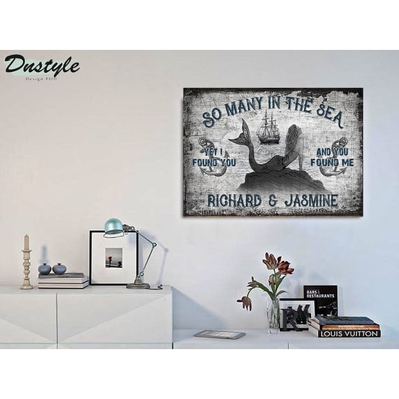 Personalized custom name sailor mermaid so many in the sea poster 16 x 24 Inch Poster