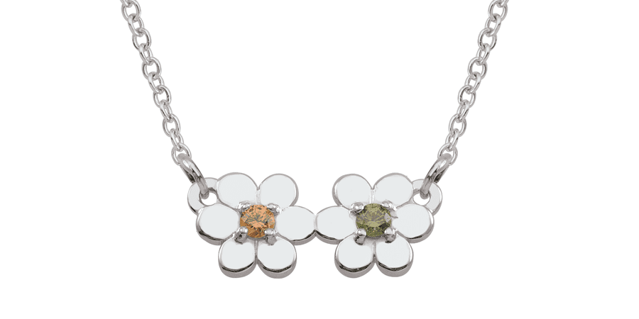 Personalized daisy cutout pendant in Sterling Silver by Jewlster