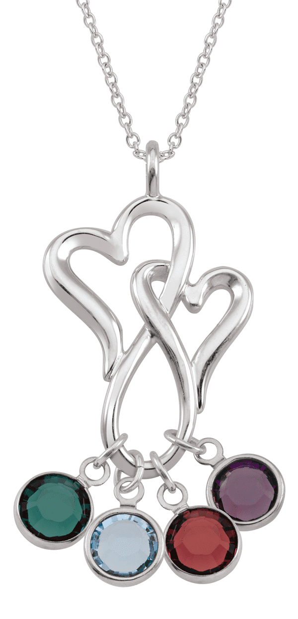 Personalized double swirl heart pendant in Sterling Silver by Jewlster