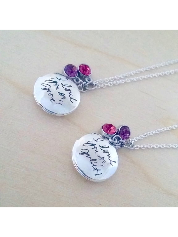 Personalized engraved handwriting locket, Custom Locket necklace in gold/silver/rose gold