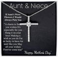 thumbnail image 1 of Personalized gift for Aunt from Niecee, Mothers Day Aunt Necklace, Aunty Gift for Mothers Day Gift From Niecee, Gift for her, Aunt Jewelry cz cross necklace, 1 of 5