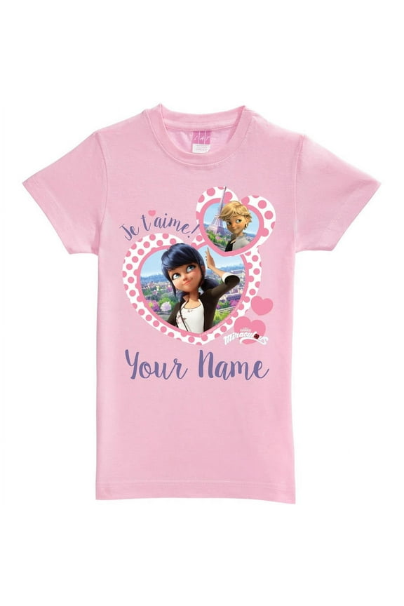 Personalized je t aime Pink Fitted Tee, Toddler, Pink