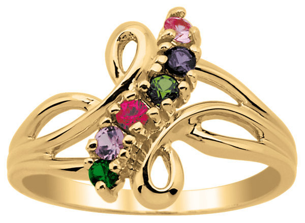 Personalized Infinity Swirl Birthstone Ring by Jewlster