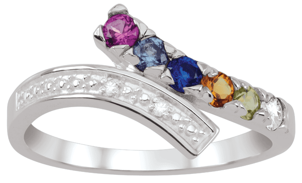 Personalized mothers ring with diamond accents by Jewelster