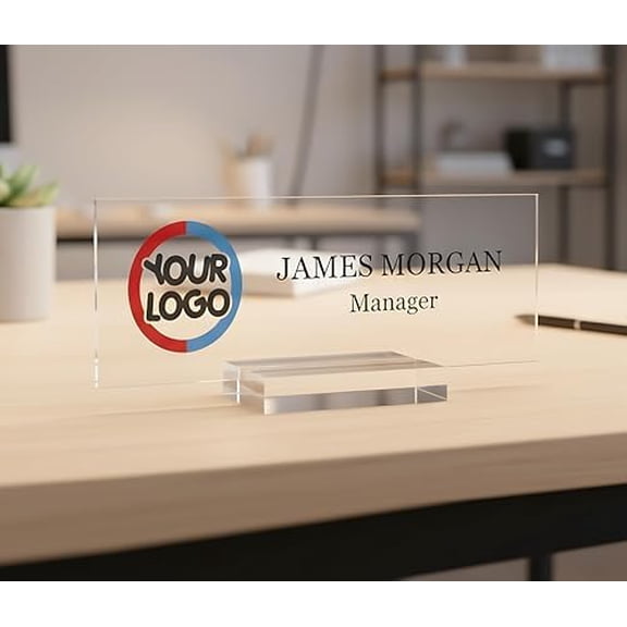 Personalized nameplate Desk Decor Office Unique Gift Custom Logo tech Desk Custom Name Plate for him and her Occasion Gift (8"x2.5")$$Office