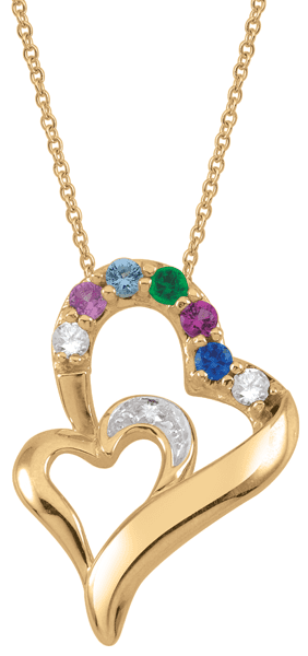 Personalized Double Heart 14k Gold Necklace by Jewlster
