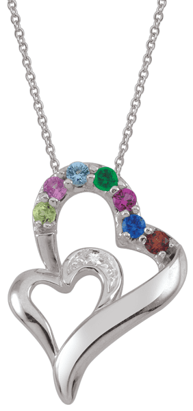 Personalized overlapping double heart necklace by Jewelster