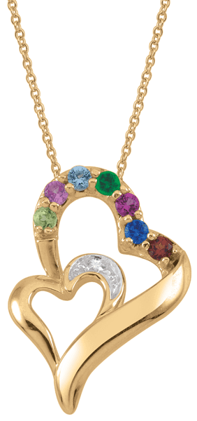 Personalized overlapping double heart necklace by Jewelster