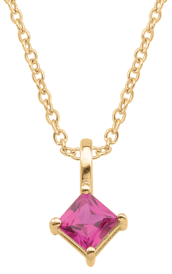 Personalized princess drop pendant in 14k Gold by Jewlster