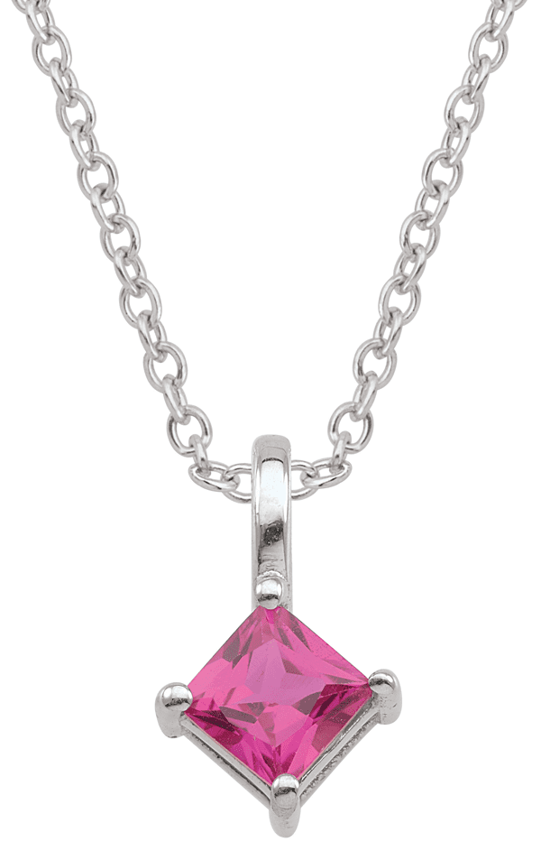 Personalized Princess Drop Pendant in Sterling Silver by Jewlster for Women