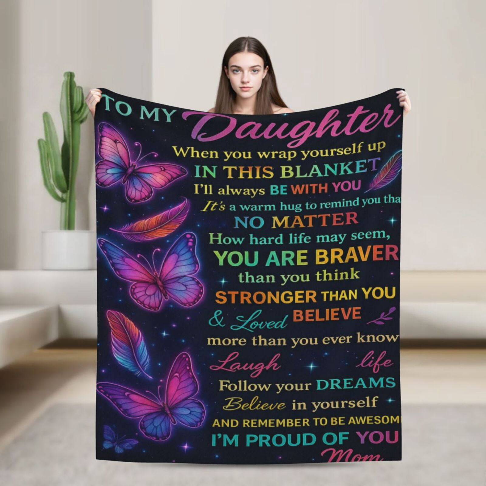 Personalized to My Daughter Blanket from Mom Love You to The Moon and ...