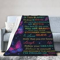 Personalized to My Daughter Blanket from Mom Love You to The Moon and Back Butterfly Daughter Birthday Christmas Customized Fleece Blanket 50x40