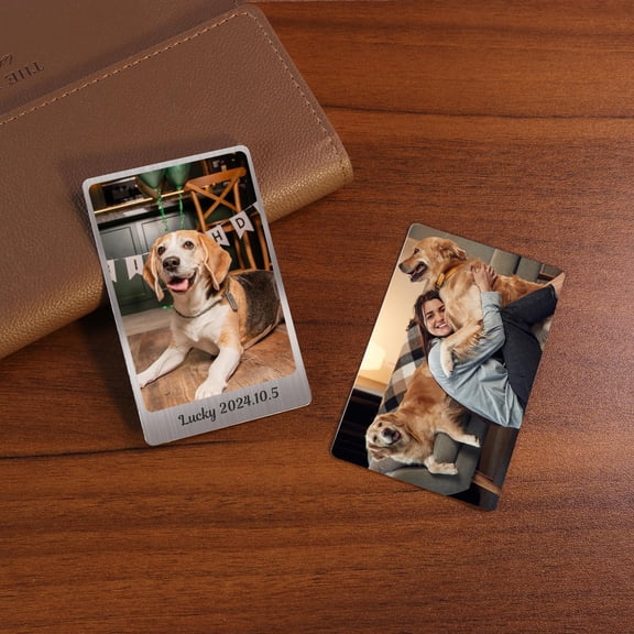 Personalized wallet photo card, Metal Wallet Insert Card Gift for Husband, Personalized message card,Father's Day Gifts,Photo Love Note Card