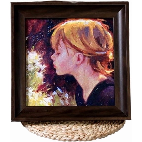 Personalized wooden photo frame, a simple holiday gift for indoors to commemorate precious memories(Walnut color,10-inch [25.3 * 25.3])
