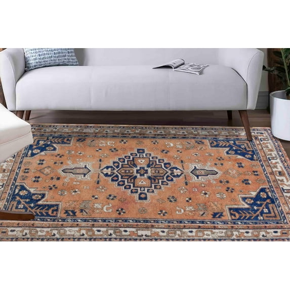 Personalizeds Rugs, Brown Rug, Farmhouse Decor Rug, Geometric Pattern Rug, Anatolian Rug, Salon Decor Rugs, Thick Rug, Area Rug, Turkish Rug, 3.3'x9.2' - 100x280 cm