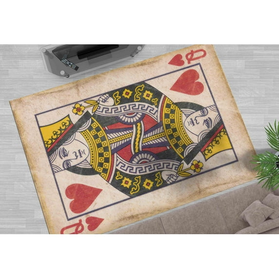 Personalizeds Rugs, Rug Non Slip Rugs, Accent Rugs, Playing Card Rug, Game Room Rug, Playing Card Rugs, Modern Rug, Housewarming Gift Rugs, 5.9'x9.2' - 180x280 cm