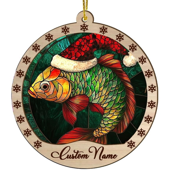 Personalizied Killifish Christmas Tree Decor, Killifish Sun Catcher, Killifish Ornament, Killifish Xmas Decorations, Stained Glass Ornament. TSnUrI (Killifish 13)