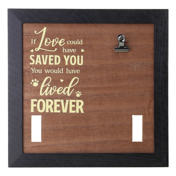 Personalizing Pet Memorial Display 9x9" Photo Frame Dog Cats Memorial Picture Frame with Collar Clip Pet Sympathy Gift