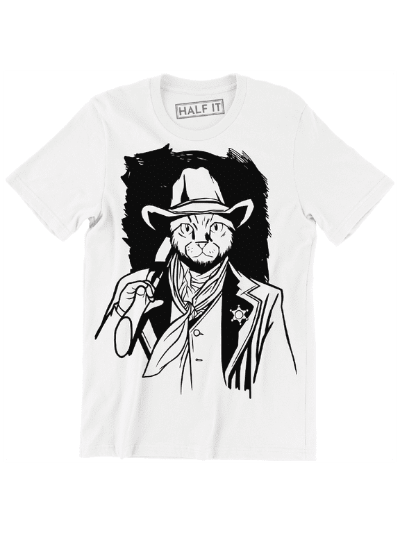 Personified Cat Cowboy Funny Animal Cat Lover Men's T-Shirt
