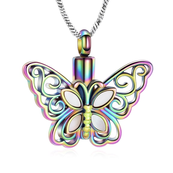 Personlized Butterfly Cremation Jewelry for Ashes Urn Necklace Lockets for Human Ashes Pendent for Ashes and Chain Memorial Jewelry for Women Men