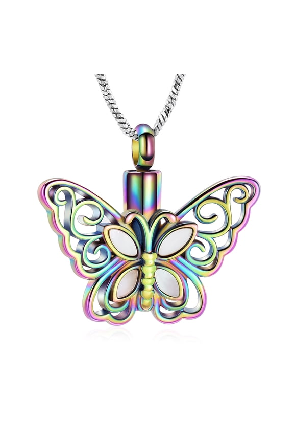 Personlized Butterfly Cremation Jewelry for Ashes Urn Necklace Lockets for Human Ashes Pendent for Ashes and Chain Memorial Jewelry for Women Men