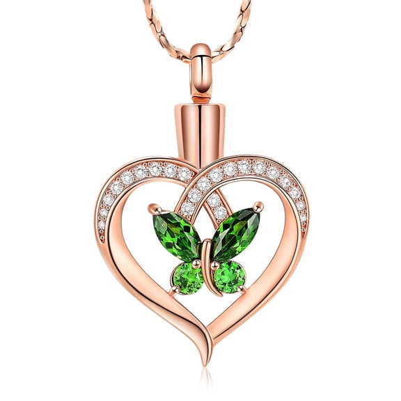 Cremation Jewelry Butterfly Urn Necklace for Ashes for Women Stainless Steel Memorial Keepsake Lokets for Loved One
