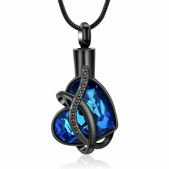 Personlized Crystal Heart Cremation Urn Pendant Necklace for Cremation Ashes Urn Necklace Lockets for Ashes of Loved One