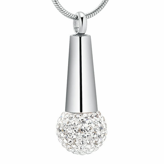 Personlized Crystal Microphone Cremation Jewelry for Ashes Holder Urn Necklace Lockets for Human Ashes Memorial Necklace
