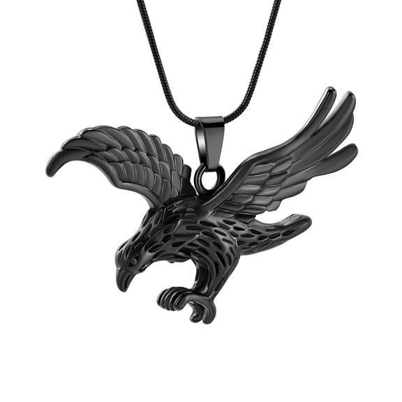 Personlized Eagle Urn Necklace Stainless Steel Keepsake Ash Jewelry Holder Ashes for Pet Human Memorial Cremation Pendant Locket for Men Women