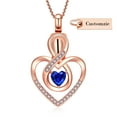 thumbnail image 1 of Personlized Heart Urn Necklace for Ashes Cremation Jewerly, Double Heart Birthstone Crystal Pendant Necklace for Women Memorial Jewelry Ashes Keepsake Lockets Holder, 1 of 7