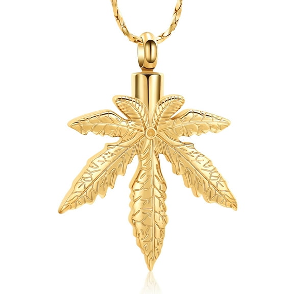 Personlized Keepsake Maple Leaf Urn Pendent for Ashes and Chain Memorial Cremation Jewelry for Ashes of Loved One Urn Necklace Lockets for Human Ashes Pet Ashes Holder