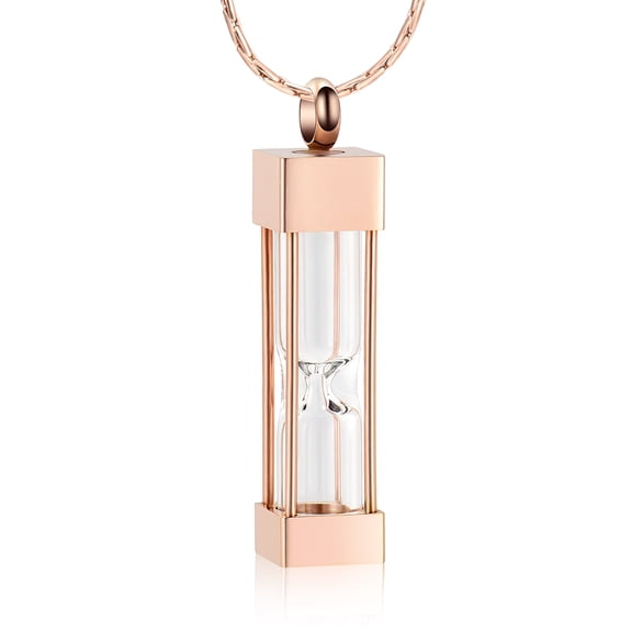 Personlized Stainless Steel Cremation Urn Necklace for Ashes Timeless Hourglass Memorial Pendant Keepsake Jewelry for Human Pet Ashes