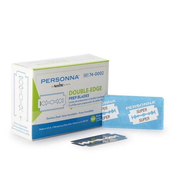Personna 171930-CS Stainless Steel & Coated Double Edged Razor Blade - Pack of 1000