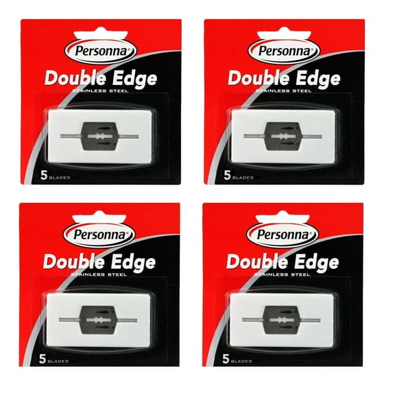 Personna Double Edge Blades Stainless Steel Refill Blades, 5 ct. (Pack of 4) + Makeup Blender Stick, 12 Pcs