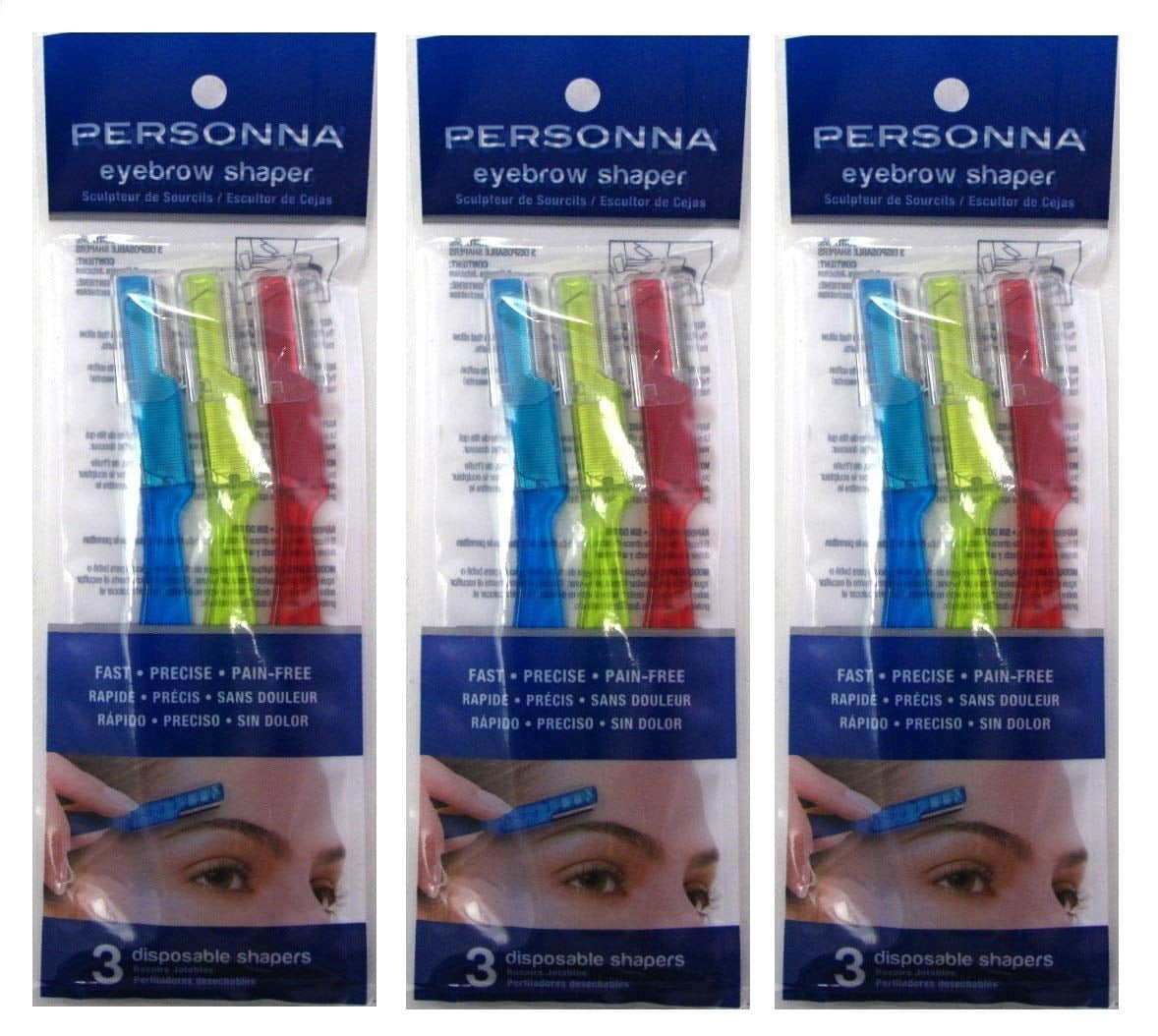 Personna Eyebrow Shaper for Men and Women - Clean, Safe, and Smooth Shaper - Pack of 9 Shapers